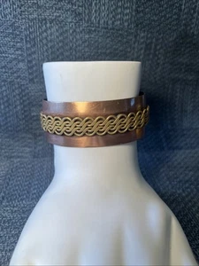 NICE 1” VINTAGE MIXED METALS CUFF BRACELET COPPER BRASS (b2) - Picture 1 of 5