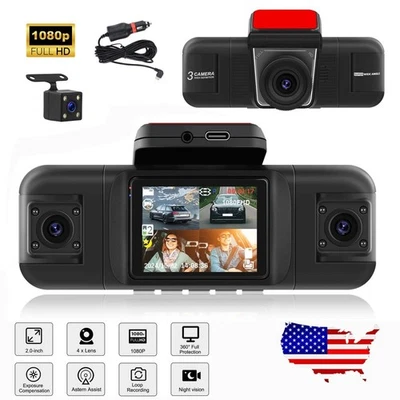 CFRIATO Dash Cam HD 1080p Car Four Lens Front/Rear/Inside Video Recorder Camera G-sensor