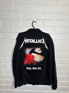 Metallica Men’s Jacket Jeans Black Big Logo Rock 90s Very Rare - Picture 1 of 20