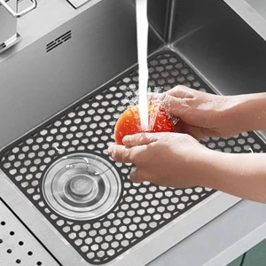 Kitchen Sink Mat Heat Insulation Silicone Dishes Drying Mat Kitchen Tableware US - Picture 1 of 15