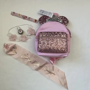 Nueva Mochila Boutique Disney Cruise Line DCL Bibbidi Bobbidi Rosa Faja Corona - Imagen 1 de 12