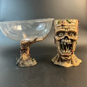 Vtg Zombie Head Chip & Dip Party Bowl Haunted Halloween Horror Scary Spencers - Picture 1 of 12