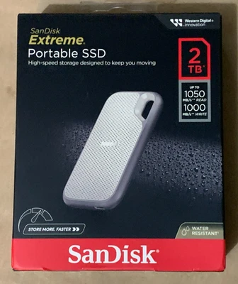 New SanDisk Extreme Portable 2TB USB-C SSD SDSSDE51-2T00-AW25