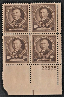 FAMOUS AMERICANS, SC# 873 Plate Block of (4) MNH - Image 1 of 2