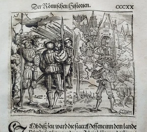 Livius Roemische Historien Original Blatt Holzschnitt (320) Folio - 1530 - Picture 1 of 2
