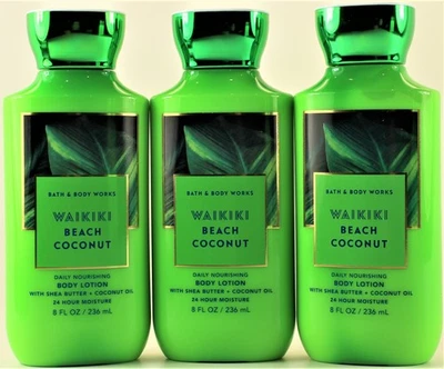 CANTIDAD 3 Bath & Body Works WAIKIKI BEACH COCO Loción Corporal Crema Hidratante 8oz Foto 1 de 2