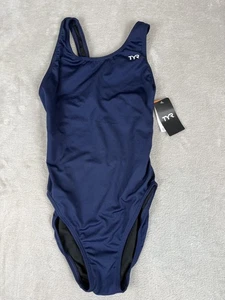 Nuevo traje de baño liso TYR Maxfit azul marino talla 34 mediano para mujer entrenamiento de natación de una pieza - Imagen 1 de 6
