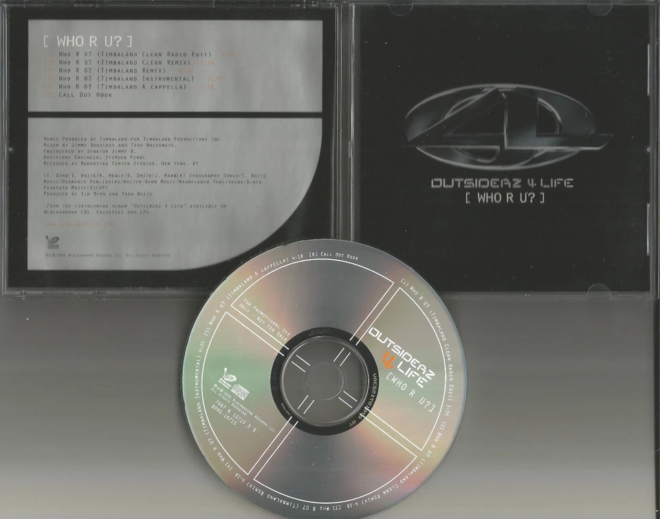 OUTSIDERZ 4 LIFE w/ TIMBALAND Who R U CLEAN & REMIX  & INSTRUMENTAL PROMO DJ CD  Foto 1 de 1