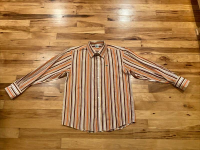 Vintage Lacoste Multi-Color Striped Retro Button Up Long Sleeve Shirt Mens Large - Image 1 of 4