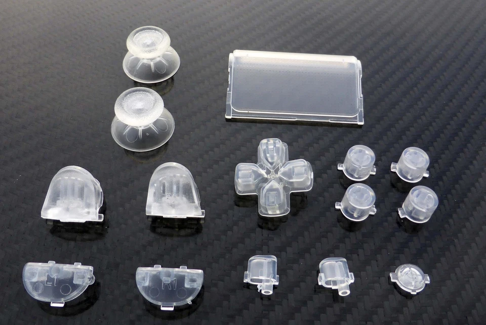 Controller Austauschtasten Austauschknöpfe Knöpfe Mod Set transparent für PS4 - Bild 1 von 1