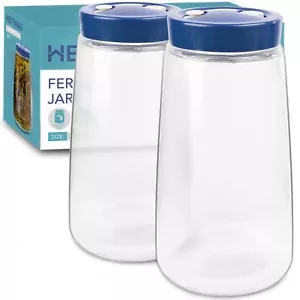 HEFTMAN Gärglas 1-Wege Entlüftung Kimchi 2,2 Liter blau 2er Pack - Bild 1 von 7