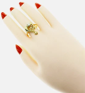 New Real 14K Gold Multi Tone Ring Lucky Dolphin Flower Heart 4.6 Grams Size 6.5 - Picture 1 of 9