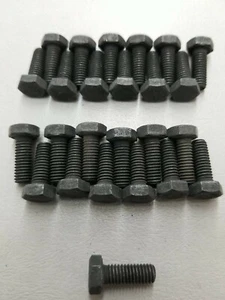 (25) M6x1,0x16 Sechskantschrauben Klasse 8,8 Zink Backen & Schwarz - Bild 1 von 3