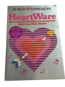 Heartware Note Maker Hi Tech Expressions 1986 Commodore Atari Flip Disk Tested - Afbeelding 1 van 5