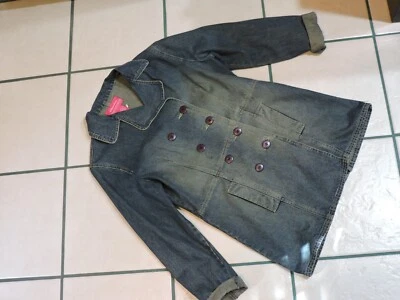 ВИНТАЖНЫЙ XHILARATION SZ M DBL ГРУДИ СИНИЙ ДЖИНСОВЫЙ ВОРОТНИК ПРЯМОЙ SLV SZ M БЕДРА ДЛИНЫ - Изображение 1 из 4