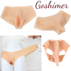 Silicone Fake Vagina Shorts Panty HipShaping Pants For Transgensers Crossdresser - Picture 1 of 18