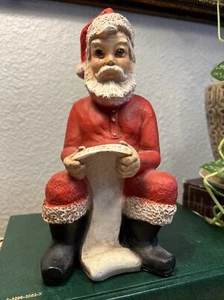 Universal Statuary Ceramic Santa Claus Reading Christmas List Figurine 90s Resin - Picture 1 of 7