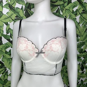 Victoria's Secret Bustier Mujer Talla 34D Sexy Novia 2014 Malla Corbata Push Up Sujetador - Imagen 1 de 12
