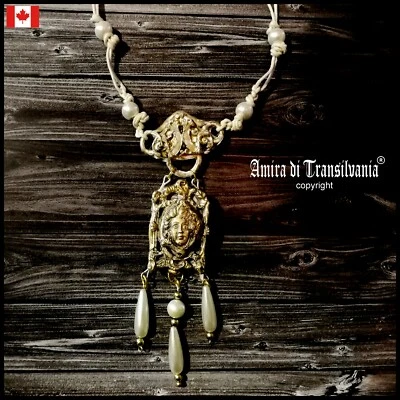 White Tara Talisman Amulet Art Necklace Pendant Medallion Ethnic Buddhism Hindu - Image 1 of 4