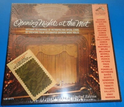 OPENING NIGHTS AT THE NEW MET Caruso/Destinn/Melchior/Pons - RCA LM-6171 SEALED - Image 1 of 2