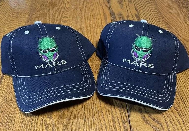 2 Mars Mobile Appearance Reconditioning Service Blue Strapback Baseball Caps NOS - Image 1 of 1
