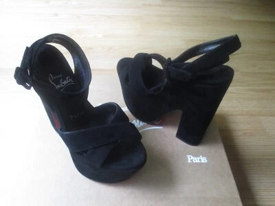 $1145 Christian Louboutin Superyaz 160 Sandalias de plataforma con correa en el tobillo 35 EE. UU. 5 NUEVAS EN CAJA Foto 1 de 4