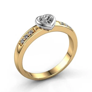 6mm Heart AAA CZ Band Women's White Gold 18K Gold Plating Silver Ring Size 6-10 - Picture 1 of 6