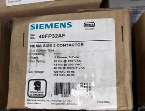 SIEMENS 40FP32AF CONTACTOR SZ2 3PH 3POLE 120V NEW IN BOX READY TO SHIP - Picture 1 of 1