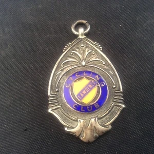 Reloj LAWRENCE CYCLING CLUB plata maciza medalla llavero 1955 Simpson Londres 2 - Imagen 1 de 2