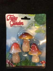 NIB Set of Three Miniature Dollhouse Fairy 2.5” Garden Mushrooms 2024 Series - Picture 1 of 3
