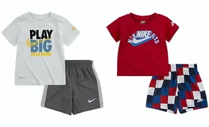 New Nike Baby Boys 2-Pc Dri-FIT Shirt & Shorts Set Choose Size & Color MSRP $32 - Picture 1 of 4