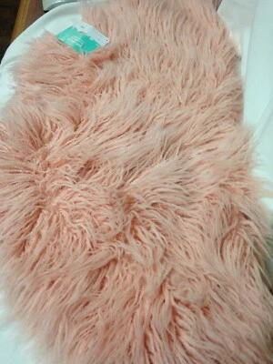 Pillowfort  3 foot Round Faux Fur Rug - Pink - Image 1 of 2