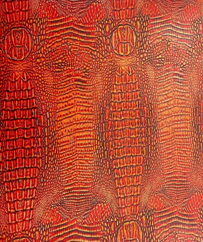 54英寸内饰PVC乙烯基3D鳄鱼金属人造皮革织物按码 — 第 1/1 张图片