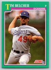 1991  Score #187 Tim Belcher Los Angeles Dodgers Baseball card