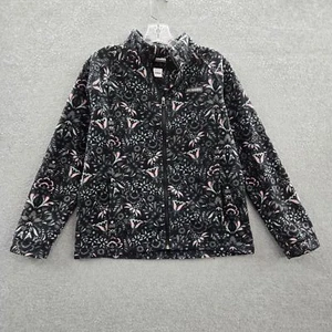 Columbia Girls Jacket XL(18/20) Black Horizon Ride Winter Full Zip Fleece Floral - Picture 1 of 13