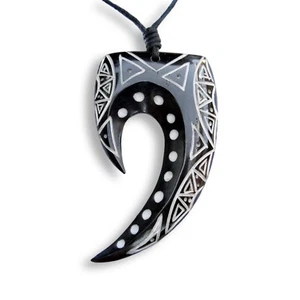 Tribal Amulett Anhänger Kette Halskette Bone Knochen Maori Tattoo Design PB124 - Bild 1 von 1