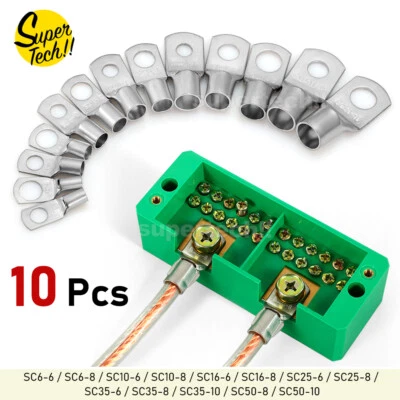 6MM² - 50MM² Battery Copper Ring Terminal Cable Lug Eyelet Crimp Wire Connectors - image 1 of 4