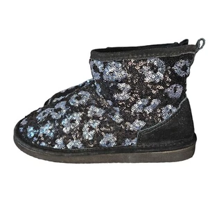 Victorias Secret ROSA Bling Negro Plata Lentejuelas Piel de Leopardo Forrado Mukluk EE. UU. 7 8 - Imagen 1 de 15