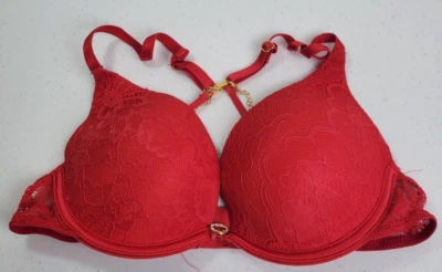 Бюстгальтер пуш-ап Primark на косточках размер 34B красный полное покрытие регулируемые ремни - Изображение 1 из 4