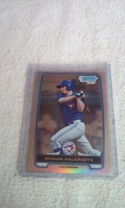 2012 Bowman Chrome Draft Draft Picks Shaun Valeriote #BDPP133 1st BaseBlue Jays 