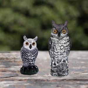 2Pack Owl Decoy Bird Repellent Rabbit Repeller Realistic Fake Owl Scarecrow - Picture 1 of 7