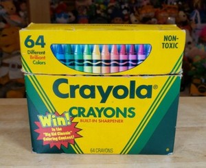 Vintage 1994 Crayola 64 box Crayons w Sharpener Brilliant Colors Crayon 90s