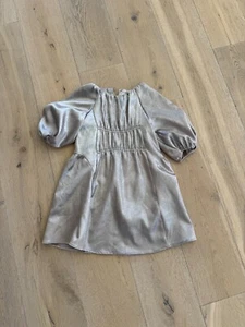 Zara Kids Girls Gold Dress Size 7 Holiday - Picture 1 of 1
