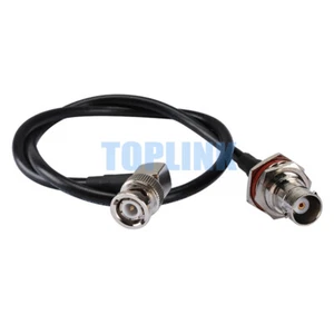 BNC Female Bulkhead to BNC Male Right Angle Connector RF Cable Assembly RG58 - Imagen 1 de 4