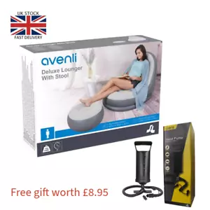 Air Lounger Ottoman Couch Inflatable Gaming Chair Foot Stool Seat With Air Pump - Picture 1 of 9