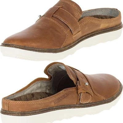 Merrell Mujer Transpirable Alrededor Ciudad sin Cordones Marrón Leather-Shoes - Imagen 1 de 4