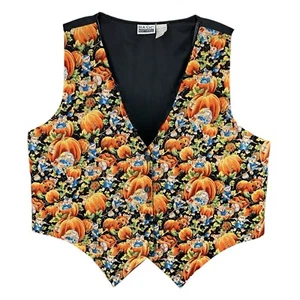 Halloween Weste XL Kürbis Vogelscheuche Print Knopfleiste hinten verstellbar - Bild 1 von 9