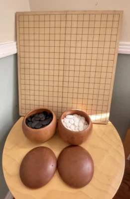 Vintage Go Game Set Go Wood Board (Goban) & Go Bowls (Go-oke) & Stones (Go-ishi) - Image 1 of 4