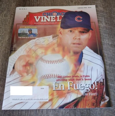 Chicago Cubs VINELINE Magazine, September 2001 Vol. 16, No. 9 JON LIEBER - Image 1 of 3