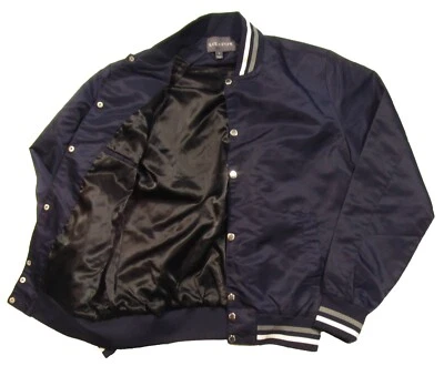 Новый без ЯРЛЫКОВ сланец и камень мужской темно-синий в полоску бейсбольная куртка-бомбер - Изображение 1 из 4